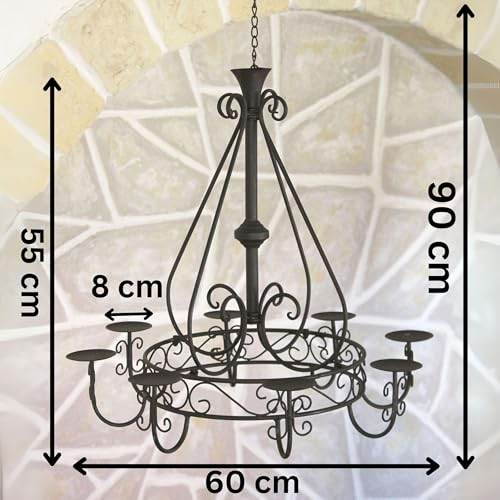 ✚ Kronleuchter mit Kerzen 60cm Kerzenhalter aus Metall ... ✚ Kronleuchter mit Kerzen 60cm Kerzenhalter aus Metall ...