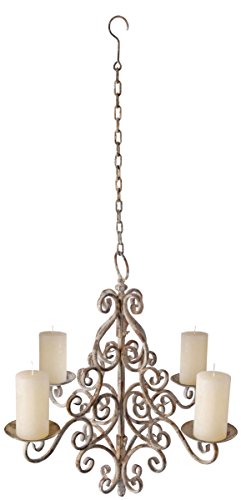 Esschert Design Antik-Eisen Kerzenleuchter, Kerzenlampe, Kronleuchter für Kerzen