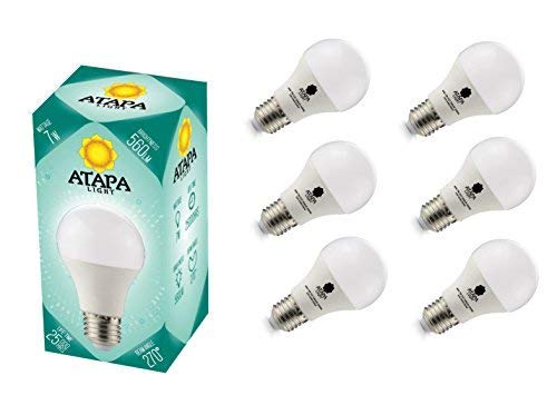 ATAPA 6 x A60 LED Leuchtmittel 7W E27 560 Lumen 270 ° sehr hell 60 W Ersatz Energiesparlampe Warm Weiß