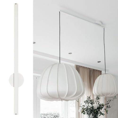 Lightswing® Twin Aufhängesystem für zwei Hängelampen - Matt Weiss - 90 cm - Beweg deine Hängeleuchte Mühelos - Einfache Installation - Hängelampe Esstisch - Pendellampe Verstellbar - Hängeleuchte
